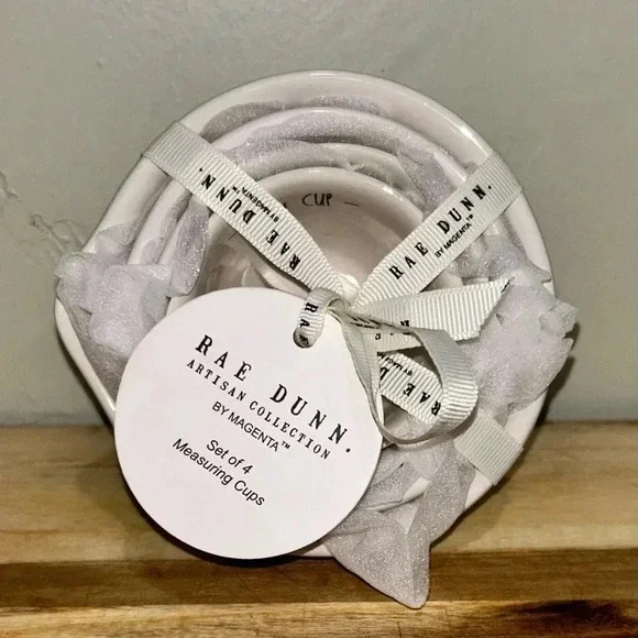 NWTS Set Of 4 Ceramic Nesting Measuring Cups From Rae Dunn Artisans Collection. - Picture 3 of 11